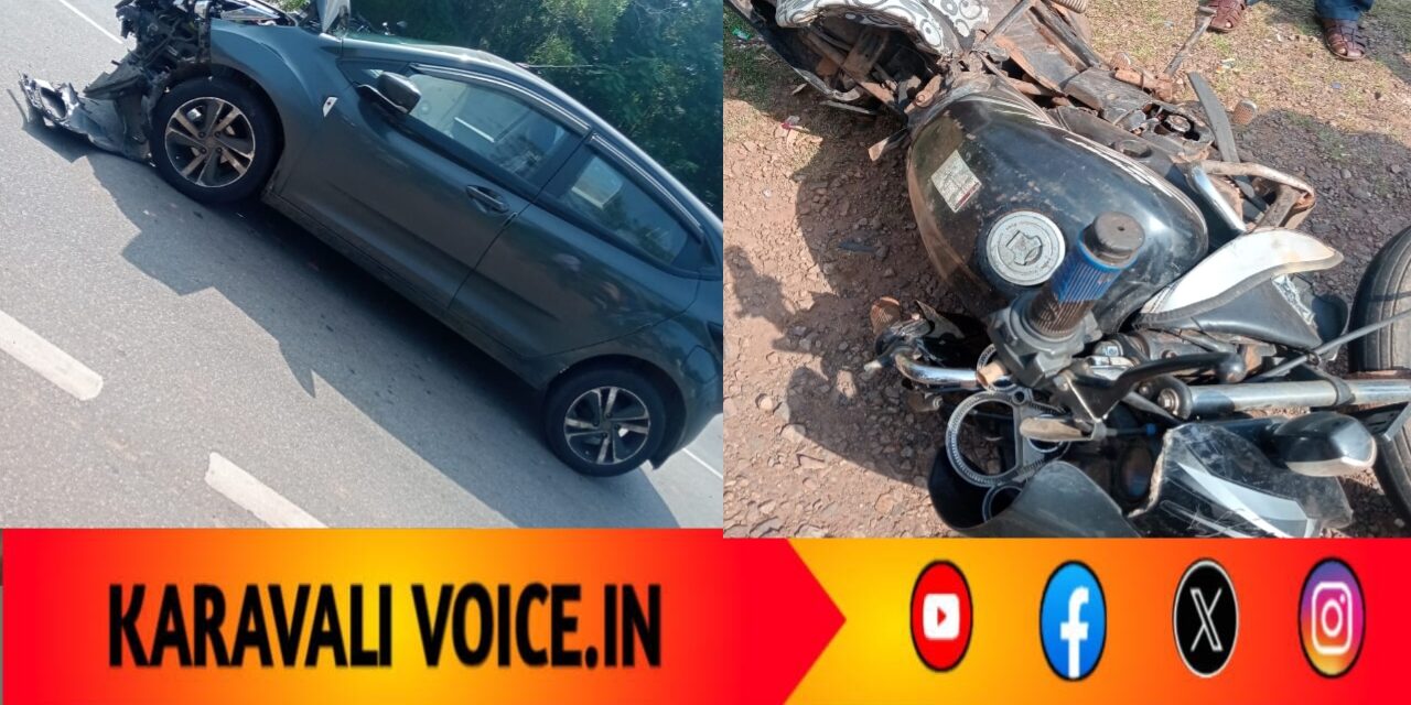 ಕಾರು ಡಿಕ್ಕಿ: ಮನೆಗೆ ತೆರಳುತ್ತಿದ್ದ ಬೈಕ್ ಸವಾರ ಆಸ್ಪತ್ರೆಗೆ ದಾಖಲು