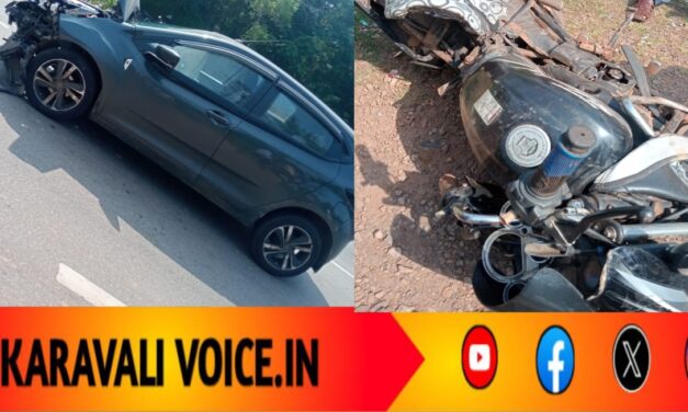 ಕಾರು ಡಿಕ್ಕಿ: ಮನೆಗೆ ತೆರಳುತ್ತಿದ್ದ ಬೈಕ್ ಸವಾರ ಆಸ್ಪತ್ರೆಗೆ ದಾಖಲು