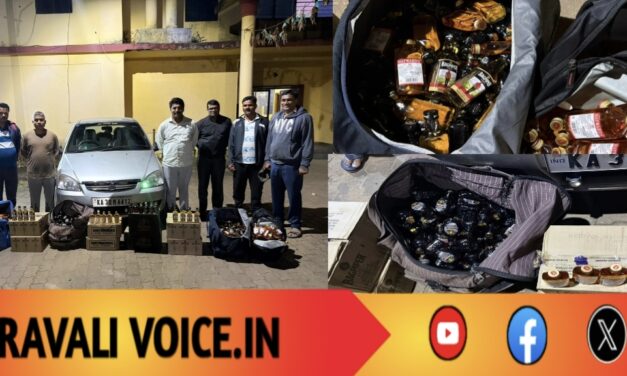 ಲಕ್ಷಾಂತರ ರೂ. ಮದ್ಯ ತುಂಬಿದ ಇಂಡಿಕಾ ಕಾರು ಬಿಟ್ಟು ಚಾಲಕ ಪರಾರಿ! 