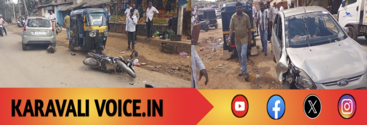 ಕಾರಿನ ಟೈಯರ್ ಸ್ಪೋಟ: ಬೈಕ್ ಸವಾರ ಗಾಯ, ಎರಡು ಬೈಕ್ ಮತ್ತು ಆಟೋ ರಿಕ್ಷಾ ಜಖಂ