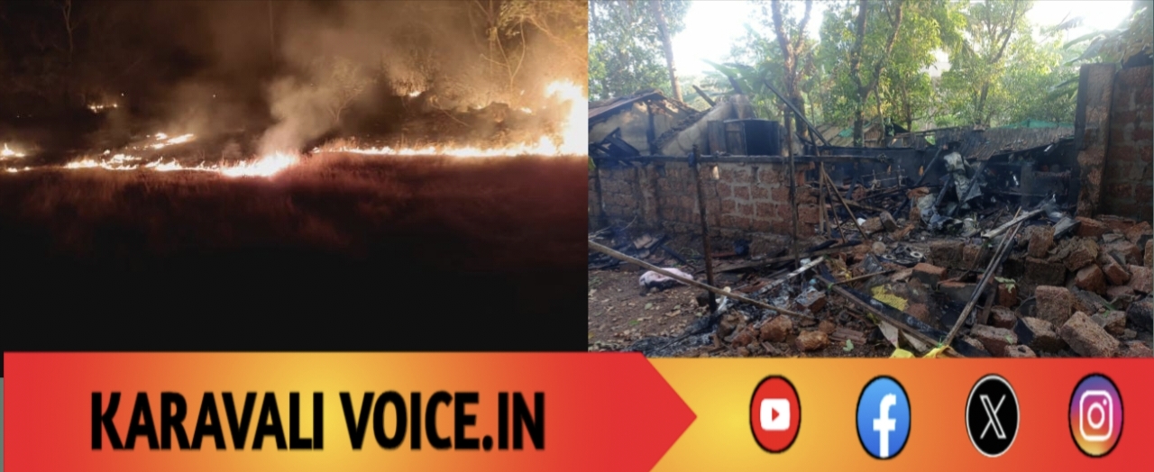 ಬಂಗ್ಲೆ‌ಗುಡ್ಡಕ್ಕೆ ಬೆಂಕಿ: ಮನೆಯೂ ನಾಶ