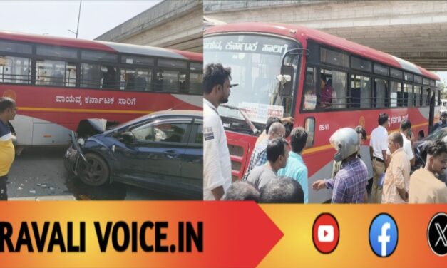 ಸೈನಿಕನ ಕಾರು ಸಾರಿಗೆ ನಡುವೆ ಅಪಘಾತ: ತಂದೆ ಮಗನಿಗೆ ಗಾಯ