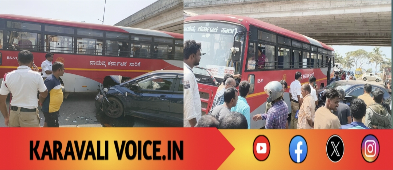 ಸೈನಿಕನ ಕಾರು ಸಾರಿಗೆ ನಡುವೆ ಅಪಘಾತ: ತಂದೆ ಮಗನಿಗೆ ಗಾಯ