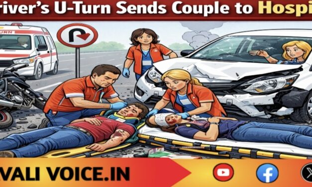 ಚಾಲಕಿಯ ಯೂ-ಟರ್ನ್‌ಗೆ ದಂಪತಿ ಆಸ್ಪತ್ರೆಗೆ!