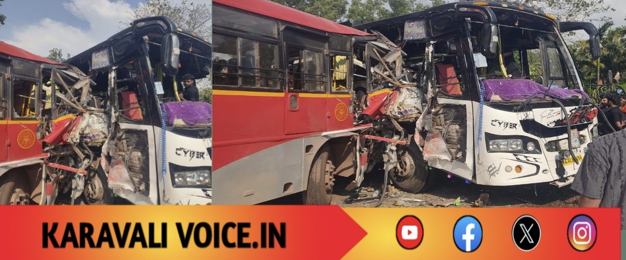 ಸರ್ಕಾರಿ-ಖಾಸಗಿ ಬಸ್ ಮುಖಾಮುಖಿ ಡಿಕ್ಕಿ: 40ಕ್ಕೂ ಹೆಚ್ಚು ಮಂದಿಗೆ ಗಾಯ