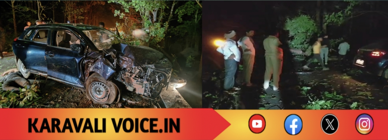 ಪ್ರವಾಸಿಗರ ಕಾರು ಭೀಕರ ಅಪಘಾತ: ಓರ್ವ ಗಂಭೀರ, ಇಬ್ಬರಿಗೆ ಗಾಯ