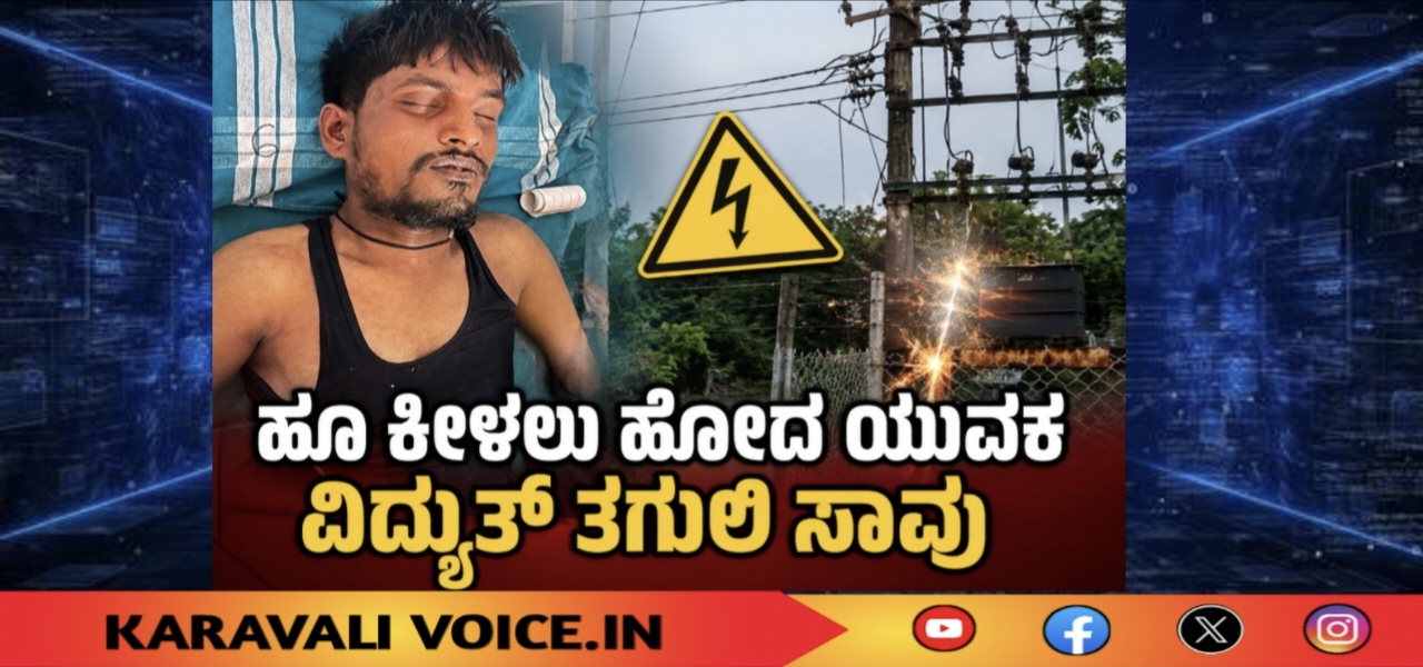 ಹೂ ಕೀಳಲು ಹೋದ ಯುವಕ ವಿದ್ಯುತ್ ತಗುಲಿ ಸಾವು