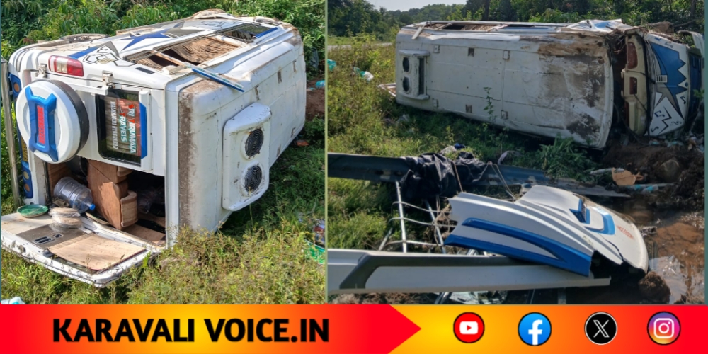 ಕಾರು ತಪ್ಪಿಸಲು ಹೋಗಿ ಟಿಟಿ ಪಲ್ಟಿ!